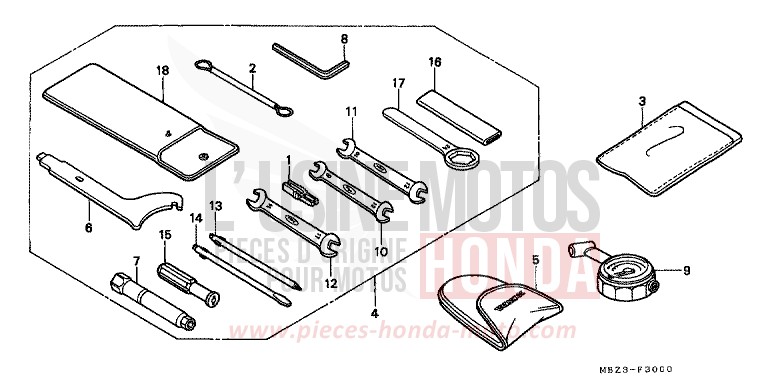 TOOLS for Hornet S FORCE SILVER METALLIC (NH411) from 2001